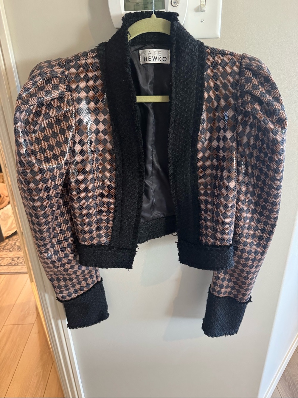 Kate Hewko Checkered Cropped Jacket